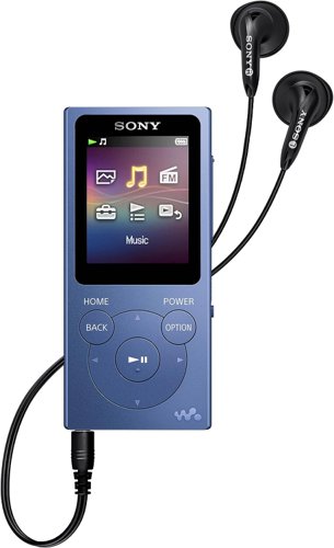 Digital music player with USB connection, 4GB/8GB/16GB of memory, side volume and hold controls, and 50 hours of battery life.