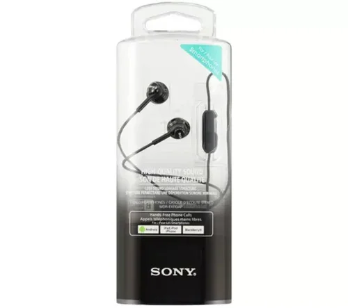 8SO10163586 | The Sony MDR-EX110APB Headphones in black output exceptional bass tones in a comfortable design that's great for controlling your smartphone.Experience deep, satisfying bass tones thanks to a high density acoustic resistor, which is effective at all volume levels. This audio-enhancing technology enriches your favourite songs and albums whilst supporting supremely clear high frequencies that bring every detail to your ears.You're assured of thoroughly engrossing audio with MDR-EX110APB Headphones.Smart controls on your headphonesYou won't miss any more calls thanks to the inclusion of an in-line button for taking and ending calls, which is compatible with most smartphones. Use the built-in mic on the cable to enjoy clear, personal conversations.Sony MDR-EX110APB.CE7 Headphones also include a handy in-line remote control for easily changing, playing and pausing tracks while you're on the go.A selection of small, medium and large ear buds has been included to ensure that the headphones are comfortable for most ear sizes. They'll keep you comfortable for hours of listening on end, and provide a snug fit that locks in all that audio goodness.Enjoy fewer knots and tangles thanks to a silicone rubber casing that allows you to get on with enjoying you music and taking phone calls, rather than spending your time untying jumbled cords.