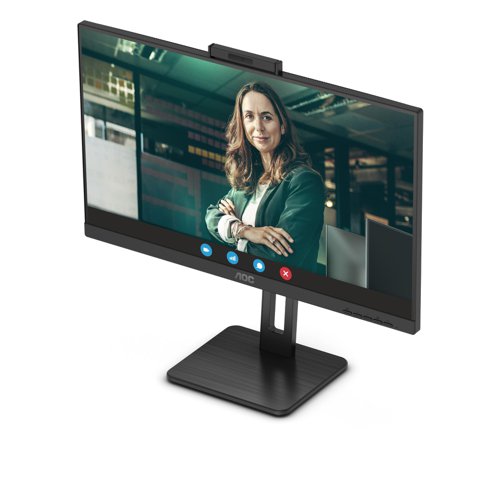 AOC Q27P3QW 27 Inch 2560 x 1440 Pixels Quad HD IPS Panel 75Hz Refresh Rate HDMI DisplayPort Built-in Webcam Monitor