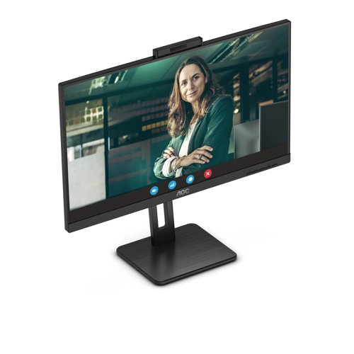 8AOQ27P3QW | The AOC Q27P3QW is a 27” flat-screen IPS monitor with an attractive three-sided ultrathin bezel design that will facilitate and enhance your workday. Enjoy the beauty and detail of QHD (2560 x 1440) resolution, wide viewing angles, and peak 350-nit brightness. This model includes a variety of connectivity options, including a built-in 2MP webcam with Windows Hello™ for easy remote collaboration coupled with 5W + 5W internal speakers for high-quality sound.