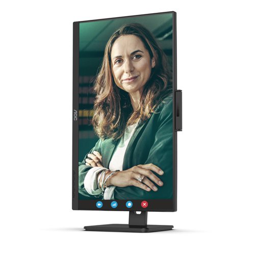 8AO24P3CW | The AOC 24P3CW is a 23.8” flat-screen IPS monitor with a three-sided bezel design that has everything you need to get the most out of your workday. Enjoy enhanced Full HD (1920 x 1080) resolution for crisp, vivid colours and realistic picture quality, in addition to 300-nit brightness and generous 178/178° wide viewing angles. To ensure smooth remote collaboration, this monitor features two built-in 5W + 5W speakers for high-quality sound and a 5MP integrated webcam supporting Windows Hello™. Monitor 24P3CW is ready to boost your productivity with USB-C supporting Power Delivery up to 65W, data transfer and DP-alt mode. Connectivity of this monitor is enhanced with USB Hub, RJ-45 & DP-out. To ensure the most efficient power consumption, an array of environmental certifications including EPA, TCO, and EPEAT complete this monitor.