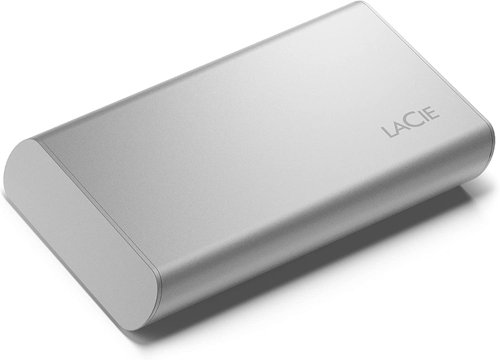 LaCie 2TB USB-C Portable External Solid State Drive Silver