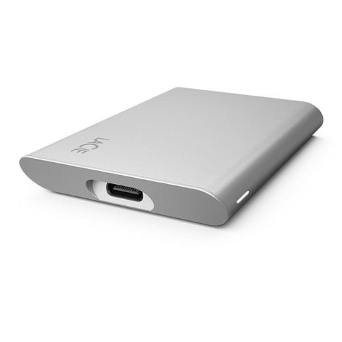 LaCie 2TB USB-C Portable External Solid State Drive Silver  8LASTKS2000400