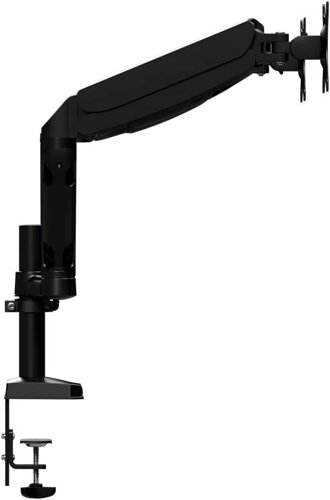 8AOAD110D0 | Your new AOC monitor arm is guaranteed to fit onto your desk. With either the grommet mount or the c-lamp method, you can easily fasten the mount to your tabletop. Your monitor will be firmly secured and ready for every gaming action.Some monitor stands come with a limited tilt and swivel range. Using a monitor arm increases your monitor’s range of motion dramatically:  You can tilt the monitor in a wide range so it points upwards or downwards for the optimal viewing angle. The integrated swivel enables you to turn the display horizontally.Smooth motion in extension, retraction, or changing orientation. The precise mechanical gas-spring allows easy adjustment with just a firm hand move, and the monitor stays sturdily in its adjusted position. Easily adjust it anytime to get the most ergonomic position. Spring tension is adjustable for lighter/heavier monitors for easy movement and firmness.Using the detachable covers on the monitor arm, simply push through your cables inside the pre-allocated routes in the monitor arm. After fitting both power and display cables inside, close the covers and experience a tidy desk with neatly organised connections. Cables are kept in place even when moving the display or turning it into portrait mode.Any monitor equipped with a VESA mounting grid (100x100 or 75x75) can easily be attached to the monitor arm. The VESA mounting system is a widely used solution that most monitors are equipped with. Four screws hold the monitor securely to the mount, by its centre of gravity.