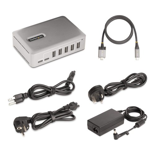 StarTech.com 7-Port USB-C Hub - 5x USB-A and 2x USB-C -Ports - Self-Powered with 65W Power Supply StarTech.com