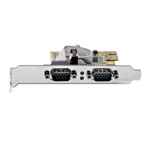 StarTech.com 2-Port PCI Express Serial Interface Card - Dual Port PCIe to RS232 DB9 Serial Card 16C1050 UART PCI Cards 8ST10384050