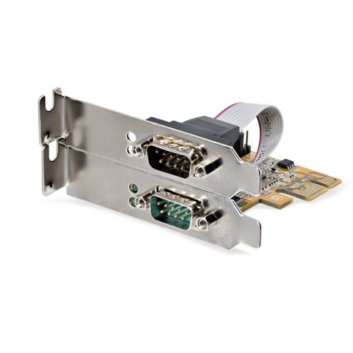 StarTech.com 2-Port PCI Express Serial Interface Card - Dual Port PCIe to RS232 DB9 Serial Card 16C1050 UART 8ST10384050