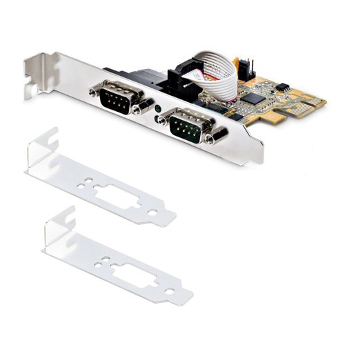 StarTech.com 2-Port PCI Express Serial Interface Card - Dual Port PCIe to RS232 DB9 Serial Card 16C1050 UART PCI Cards 8ST10384050