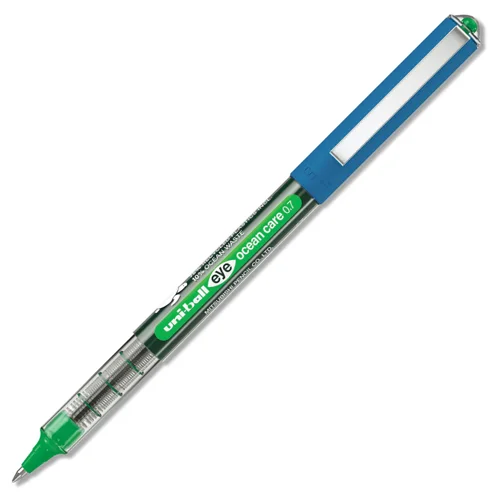 15371UB | Wave hello to the next generation of the iconic uni-ball Eye writing pen, the uni-ball Eye Ocean Care. Made with 75% recycled plastics, 10% of which are harvested from the ocean, the uni-ball Eye Ocean Care is the sustainable future of handwriting.The uni-ball Eye Ocean Care’s high-quality rollerball, combined with a unique ‘uni-Flow’ system. This ensures ink flows consistently to give you a smooth writing experience down to the last drop – so there’s no need to worry about the pen jamming or ink suddenly running out.