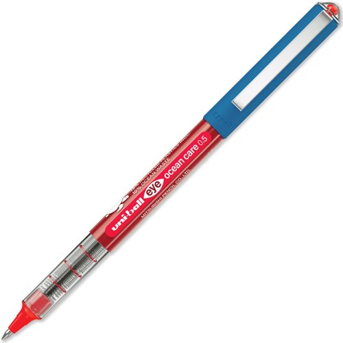 uni-ball Eye Micro UB-150ROP Ocean Care Liquid Ink Rollerball Pen 0.5mm Tip 0.3mm Line Red (Pack 12) - 299271000