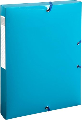 Exacompta Bee Blue Box File 40mm Spine PP A4 Assorted (Pack of 8) 59140E