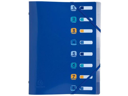 Exacompta Bee Blue Multipart File 8 Sections A4 Navy Blue (Each) - 56212E Part Files 14104EX