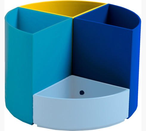 Exacompta Bee Blue The Quarter Desk Tidy Recycled Assorted (Pack of 3)