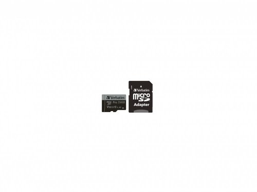VM47045 Verbatim Pro U3 Micro SDXC Memory Card 256GB with SD Adapter 47045