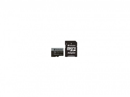 Verbatim Micro SDXC Card Pro U3 C10 A2 512GB Incl Adaptor 47046