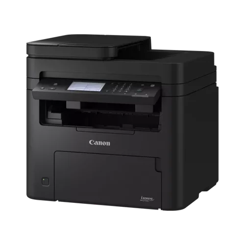 CO70249 | The Canon i-SENSYS LBP275dw A4 mono multi-function laser printer is able to print, copy, scan and fax documents. Designed for use in small offices and at home. Protects your documents, devices and network from viruses and data theft with 360-degree security. Features include secure start up and a security navigation guide. With a print speed and copy speed of up to 29 ppm (A4), with duplex printing providing a print speed of up to 18.5 ipm (A4). Includes Automatic document feeder functionality. Print resolution of up to 2400 equivalent x 600 dpi. Copy resolution of up to 600 x 600 dpi, copy 1-sided to 2-sided (automatic). Also offers colour scanning (flatbed) with automatic document feeder, with an optical scan resolution of up to 600 x 600 dpi. Scan to PC: Jpeg (single page only), Scan to cloud: TIFF/JPEG/PDF/PNG. Fax modem speed: 33.6 kbps (up to 3 seconds/page). Includes a fax memory of up to 256 pages, and up to 104 speed dials. Comes with a standard paper input 150-sheet cassette and 1 sheet multi-purpose tray. All operated via a 6 line black and white LCD touch screen control panel. Connect with USB 2.0 Hi-Speed, 10BASE-T/100BASE-TX, Wireless 802.11b/g/n, Wireless Direct Connection. Advanced printing features: Microsoft Universal Print support; iOS: AirPrint, Canon PRINT Business app; Android: Mopria certified, Canon PRINT Business app and Canon Print Service Plug-in. Supplied with 700 page starter cartridge (Black).