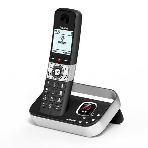 If you're looking for a way to avoid pesky commercial calls while still being reachable for important ones, the Alcatel F890 Voice phone has got you covered. Its premium call block feature lets you block up to 1000 numbers, ensuring that only the calls you want will get through.This phone is packed with useful features, including a 200-contact directory that can hold up to three numbers per contact, a 50-minute answerphone with message counter and control keys on the base, and a high-quality hands-free function that lets you multitask while on calls.The large backlit display is easy to read and has adjustable contrast for perfect legibility, while the VIP function lets you know who's calling before you even answer. And if you need a little peace and quiet, you can set the ”Do not disturb” function on a schedule.With the Alcatel F890 Voice phone, you can trust that you'll receive only the calls you want without the worry of missing anything important.The phone runs on standard 2xAAA NiMH 300mAH rechargeable batteries, which are included.