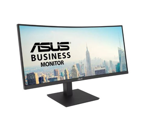 8AS10392266 | ASUS VA34VCPSN is a 34 inch 21:9 (3440 x 1440) curved docking monitor delivers incredibly sharp imagery and ultra-wide makes multi-tasking easy. Stable Internet connection and one-cable docking to your laptop with RJ45 and USB-C connection. Up to 100Hz refresh rate with Adaptive-Sync technology to eliminate tracing and ensure crisp and smooth viewing experience. Its highly ergonomic design along with TÜV Rheinland-certified Flicker-free and Low Blue Light provides a comfortable viewing experience.The ultra-wide 21:9 panel provides 35% more onscreen space than Full HD monitors of a similar size, making multitasking more enjoyable and efficient. 1,500R panel curvature ensures every point on the curved display is equidistant to your eyes, so you get a comfortable viewing experience.An included USB-C® port enables superfast data transfers, DisplayPort connectivity and 65W power delivery to charge devices via just one USB-C cable. The monitor also serves as a USB hub: any device connected to the USB Type-A ports gains access to other peripherals hooked up to the other USB ports. Along with a USB-C port, ASUS VA34VCPSN offers an HDMI, DisplayPort, three USB-A downstream ports and RJ45 ― so its compatible with a wide variety of devices. VA34VCPSN even includes an RJ45 Ethernet port to provide connected devices with a stable Internet connection for more space saving and convenience. It also has pass-through port for the headphone jack input.With two integrated speakers, VA34VCPSN enhances your audiovisual experiences, for limitless entertainment and multimedia enjoyment.A comfortable viewing position is always within reach thanks to ergonomically-designed stand with tilt, swivel and height adjustments provides a superb range of viewing options for increased productivity and comfort.