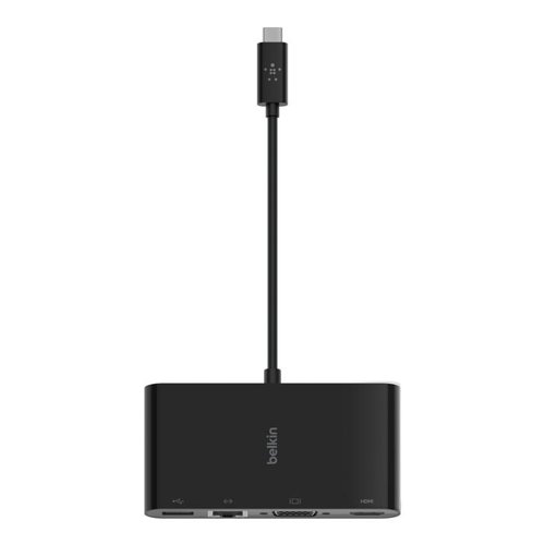 Belkin USB-C 4K HDMI VGA USB A Gigabit Multimedia Adapter Black USB Hubs 8BEAVC005BTBK
