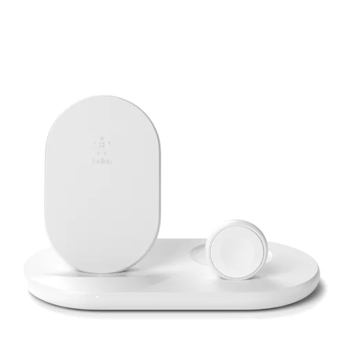 Belkin BoostCharge 3in1 Wireless Pad and Stand for Apple Watch White