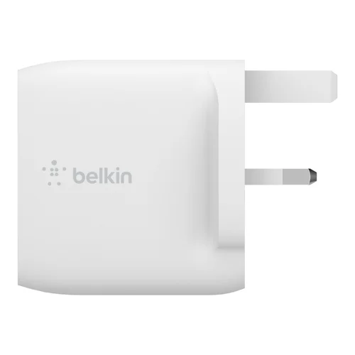 Belkin Dual USB A Wall Charger 12W White Battery Chargers 8BEWCB002MYWH