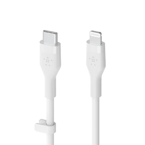 Belkin BoostCharge 1m Silicon USB-C to Lightning Cable White 8BECAA009BT1MWH Buy online at Office 5Star or contact us Tel 01594 810081 for assistance