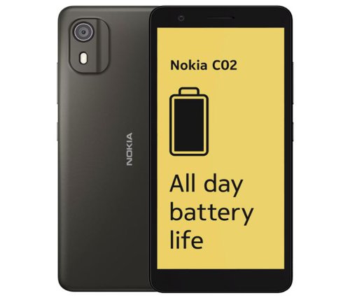 Nokia C02 5.45 Inch Dual SIM 2GB RAM 32GB Storage Android 12 Go Edition Mobile Phone Charcoal Mobile Phones 8NO10380500