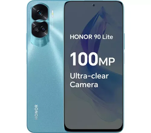 Honor 90 Lite 6.7 Inch 5G MediaTek Dimensity 6020 Dual SIM 8GB RAM 256GB Storage Android 13 Mobile Phone Cyan Lake