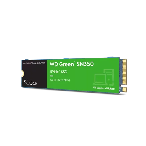 Western Digital Green SN350 M.2 500GB PCI Express 3.0 TLC NVMe Internal Solid State Drive Solid State Drives 8WDS500G2G0C