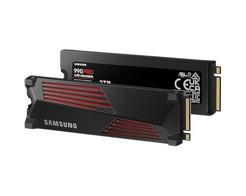 Samsung MZ-V9P2T0 990 PRO 2TB PCI Express 4.0 V-NAND MLC NVMe Internal Solid State Drive with Heatsink