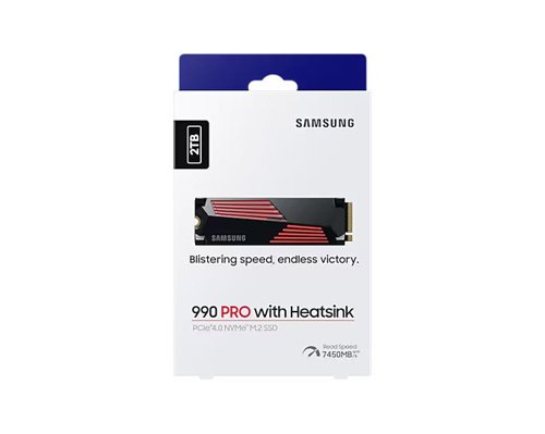 Samsung MZ-V9P2T0 990 PRO 2TB PCI Express 4.0 V-NAND MLC NVMe Internal Solid State Drive with Heatsink 8SA10383809 Buy online at Office 5Star or contact us Tel 01594 810081 for assistance