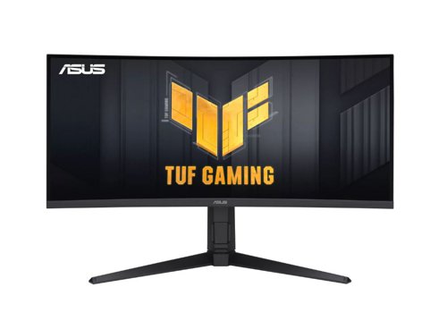8AS10377067 | TUF Gaming VG34VQEL1A is a 34-inch Ultra Wide QHD (3440 x 1440) 1500R curved gaming monitor with an 100 Hz refresh rate and 1 ms (MPRT) response time for extremely immersive gameplay. It features exclusive Extreme Low Motion Blur (ELMB) technology and AMD FreeSync™ to eliminate ghosting and tearing. In addition, it also features High Dynamic Range technology, supporting the HDR10 format and covering 125% of the sRGB colour gamut for great contrast and lifelike colours.TUF Gaming VG34VQEL1A delivers stunning visuals from all angles with an 1500R curvature that ensures every point is equidistant to your eyes. With 100Hz refresh rate decimates lag and motion blur to give you the upper hand in first person shooters, racers, real-time strategy, and sports titles. This ultrafast refresh rate lets you play at the highest visual settings and lets you react instantly to what's onscreen — so you'll get that first strike in.AMD FreeSync technology supported through DP and HDMI ports providing variable refresh rates for low latency, stuttering-free and tearing-free while gaming. TUF Gaming VG34VQEL1A takes advantage of HDR technology to deliver more vivid colours and higher contrast levels compared to traditional monitors. ASUS Extreme Low Motion Blur (ELMB) technology provides a 1 ms MPRT response time to eliminate smearing and motion blur. It makes moving objects appear even sharper, so gameplay is more fluid and responsive. Integrated ASUS Variable Overdrive technology allows the display to dynamically alter its overdrive setting as frame rates fluctuate, ensuring optimal results for any game. You choose how strong you want the overall effect to be, then let the monitor take it from there.A multitude of connectivity options, including two HDMI 2.0, plus DisplayPort™ 1.2, USB HUB ensures wide compatibility with a variety of input sources.