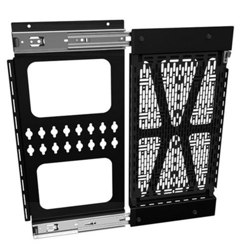 8CFCSSLP15X10 | The Proximity® Component Storage Slide-Lock Panel facilitates easy, concealed mounting of AV equipment behind displays. To simplify service and accessibility to the equipment simply slide the storage panel out. Install on wall or attach to Fusion® mounts* left, right, or below the display. The built-in and tool-free 15” x 10” Lever Lock™ plate is easily removed and replaced from the slide-lock panel to service the equipment post-installation without touching the display. With a 15 lb. (6.8 kg) weight capacity, this storage panel will hold most small devices for AV installations.The innovative slides on the CSSLP15X10 secure the storage panel and stop it from falling out or down with a push-to-open and push-to-close mechanism. This gives designers, consultants, and installers the flexibility to decide where to best position the storage panel behind the display.The patented universal small device mounting pattern of the Lever Lock plate offers the versatility to mount devices with cable ties, hook and loop fasteners, or nuts and bolts. Use Forward accessories to speed up cable management and small device mounting.
