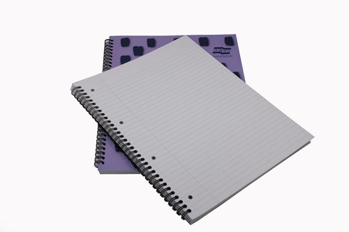 Europa Splash A4+ Notepad Wirebound 160 Pages 80gsm FSC Paper Ruled With Margin Punched 4 Holes Purple (Pack 3) - EU1502Z  15658EX