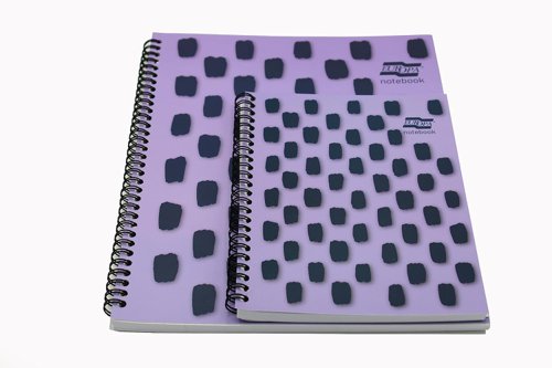 Europa Splash A4+ Notepad Wirebound 160 Pages 80gsm FSC Ruled With Margin Punched 4 Holes Purple (2xPack 3 + FREE Pack of A5) - 2xEU1502Z + EU1504Z
