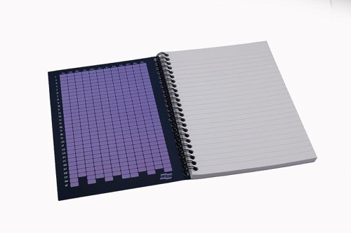 15672EX - Europa Splash A5 Notepad Wirebound 160 Pages 80gsm FSC Paper Ruled Punched 4 Holes Purple (Pack 3) - EU1504Z