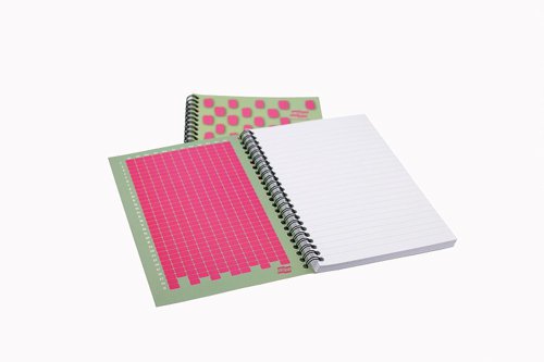 Europa Splash A5 Notepad Wirebound 160 Pages 80gsm FSC Paper Ruled Punched 4 Holes Pink (Pack 3) - EU1505Z 15679EX