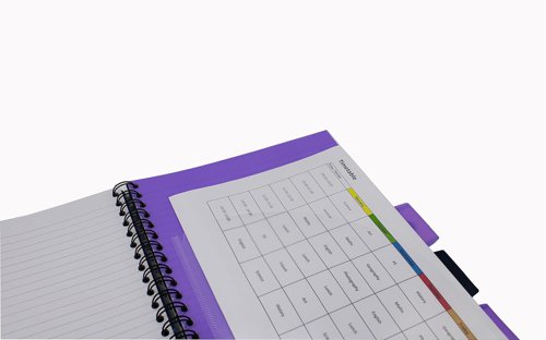 Europa Splash A4 Project Book Wirebound 200 Micro Perforated Pages 80gsm FSC Ruled Paper Punched 4 Holes Purple (Pack 3) - EU1506Z