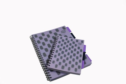 Europa Splash A4 Project Book Wirebound 200 Micro Perforated Pages 80gsm FSC Ruled Paper Punched 4 Holes Purple (Pack 3) - EU1506Z