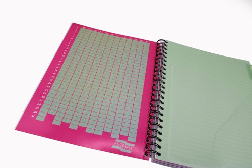Europa Splash A4 Project Book Wirebound 200 Micro Perforated Pages 80gsm FSC Ruled Paper Punched 4 Holes Pink (Pack 3) - EU1507Z Clairefontaine