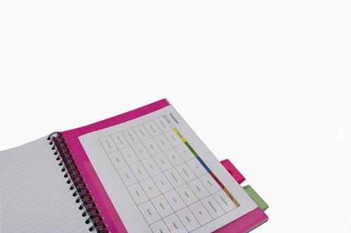 15693EX - Europa Splash A4 Project Book Wirebound 200 Micro Perforated Pages 80gsm FSC Ruled Paper Punched 4 Holes Pink (Pack 3) - EU1507Z