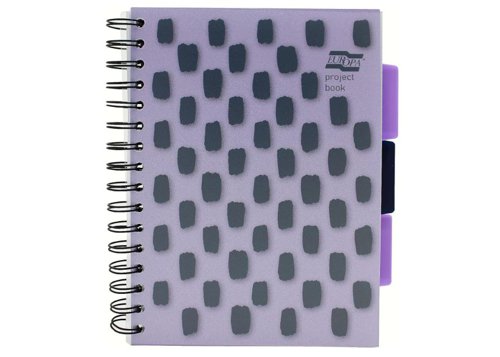 Europa Splash A5 Project Book Wirebound 200 Micro Perforated Pages 80gsm FSC Ruled Paper Punched 4 Holes Purple (Pack 3) - EU1508Z