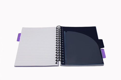 Europa Splash A5 Project Book Wirebound 200 Micro Perforated Pages 80gsm FSC Ruled Paper Punched 4 Holes Purple (Pack 3) - EU1508Z