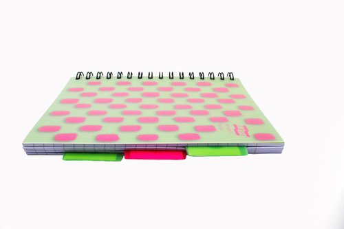 Europa Splash A5 Project Book Wirebound 200 Micro Perforated Pages 80gsm FSC Ruled Paper Punched 4 Holes Pink (Pack 3) - EU1509Z