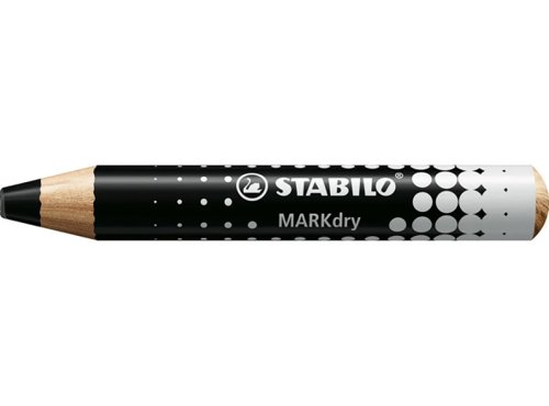 STABILO MARKdry Drywipe Marker Pencil for use on Whiteboards Black (Pack 5) 648/46