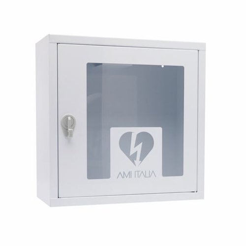 Lockable indoor cabinet designed to keep your Smarty Saver defibrillator safe.