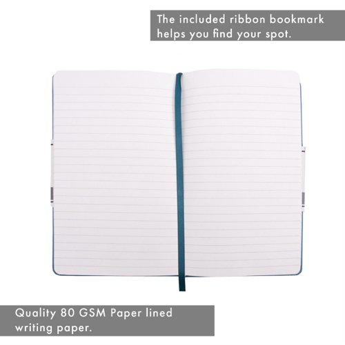 PP09805 Pukka Pad Signature Soft Cover Notebook A5 215x135mm 192 Pages Teal 7752-SIG
