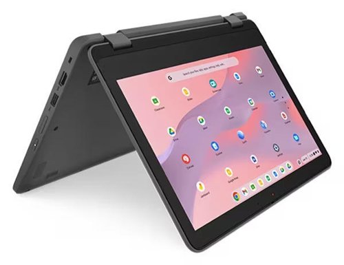 The Lenovo 300e Yoga 11.6 Inch HD Touchscreen Chromebook is a versatile learning tool. Multiple use modes and pen support let students adapt to any learning environment. Its rugged build means it can withstand the rigors of the school day. And its connectivity features make collaboration smoother than ever. Thanks to its durable 360 degree hinges, the Lenovo 300e can be used in multiple modes depending on the learning environment. Use it in tablet mode to mark up documents. Laptop mode is great for taking notes. And presentation and tent modes help focus students' concentration and foster teamwork. Pin-point accuracy and precise pressure sensitivity ensure a natural, intuitive writing experience. Palm-rejection technology prevents unintentional marks and makes using the Active Pen comfortable.