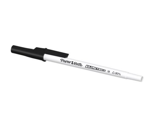 Paper Mate Kilometrico Ballpoint Pen Medium Point 1.0mm Black 80% recycled Plastic (Pack 50) 2187701