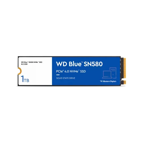 Purpose-built PCIe® Gen 4.0 SSDs for Creators and ProfessionalsSpark Your Imagination with the WD Blue SN580 NVMe SSD with PCIe Gen 4.0 for creators and professionals. Boost productivity or design creatives effortlessly by upgrading to PCIe Gen 4.0 SSDs with up to 4,150 MB/s1 read speeds (1TB and 2TB2 models).Designed for content creators and professionalsThe WD Blue SN580 NVMe SSD boosts creative workflows, delivering application responsiveness for multiple projects. The low-power design prolongs battery life, so you can keep working or creating when you’re in the zone.Make light work of heavy filesLaunch applications, load, edit, and publish content with PCIe Gen 4.0 speeds up to 4,150 MB/s1 (1TB and 2TB2 models) and fast file copies with nCache™ 4.0 technology